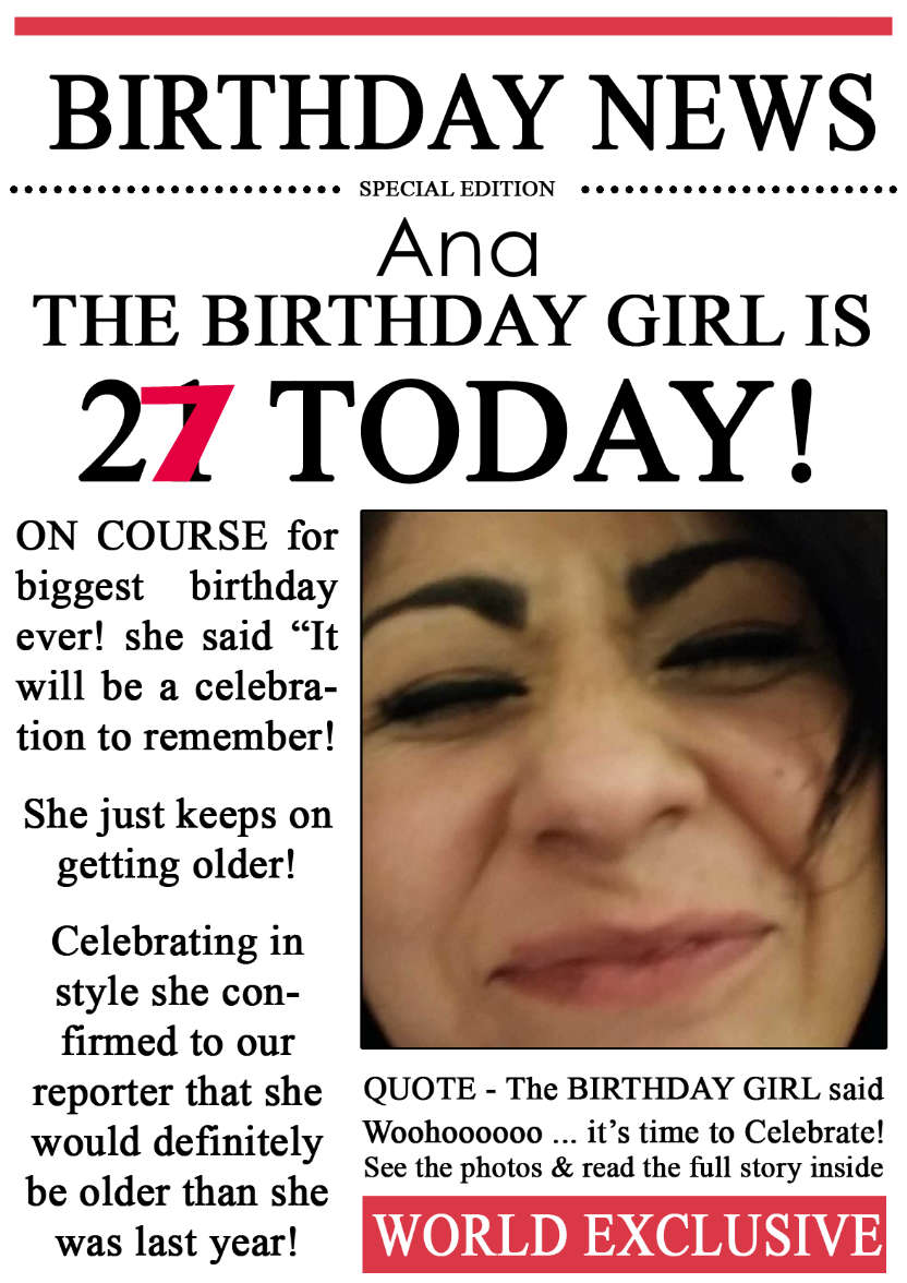 21 Today Birthday News Photo Upload Card - card made with Crafty Bob's Card Creator