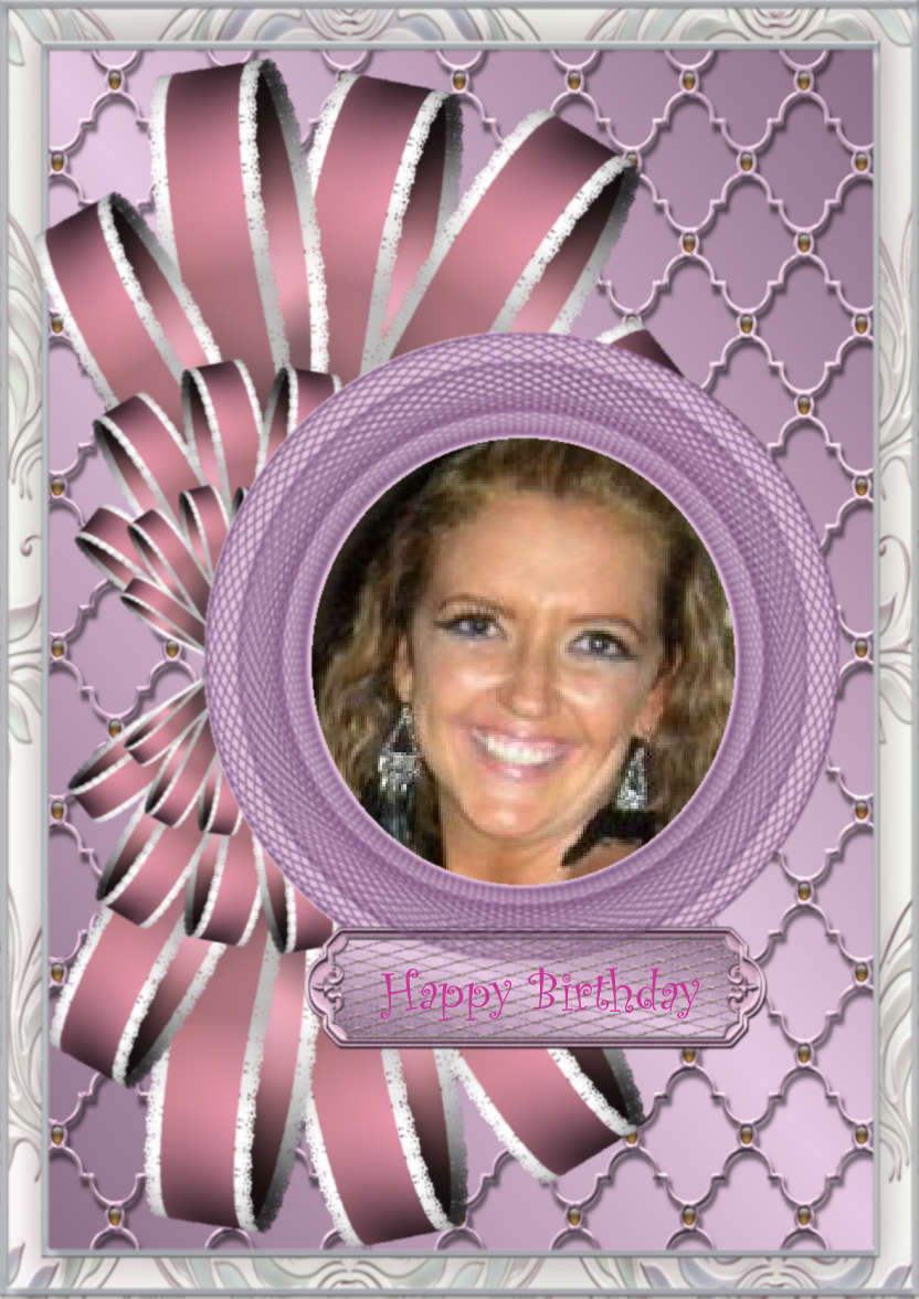 Bow Embellished Circle Frame - card made with Crafty Bob's Card Creator