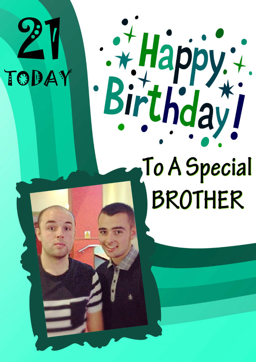 Green Birthday Wave Aperture Card Front - card made with Crafty Bob's Card Creator