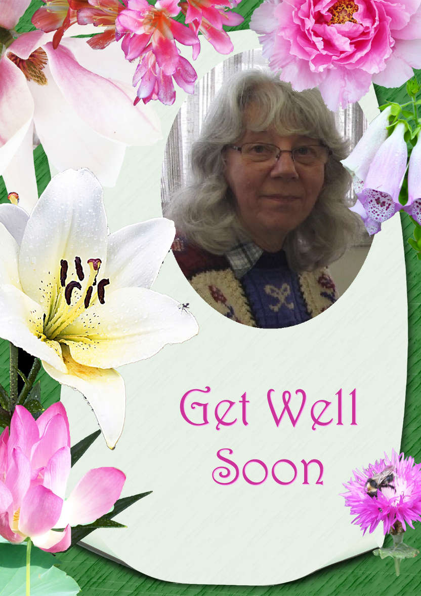 Floral Frame Get Well Soon Photo Card - card made with Crafty Bob's Card Creator