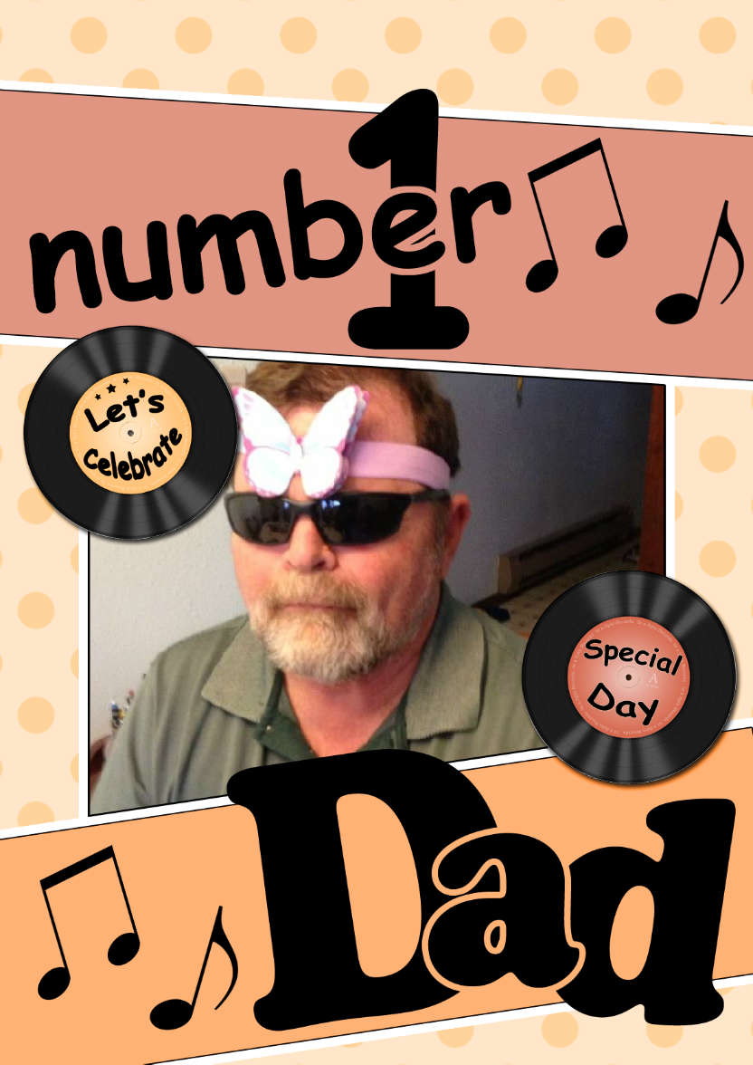 No 1 Dad Record Photo Upload Card - card made with Crafty Bob's Card Creator