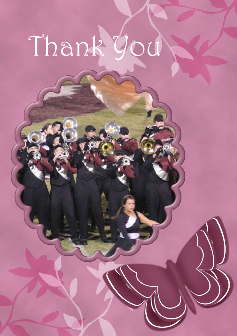 Thank You - Butterfly and Flowers - card made with Crafty Bob's Card Creator