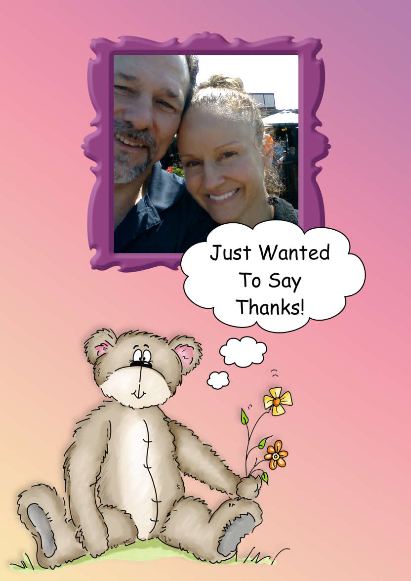 Thank You Teddy Aperture Card Front - card made with Crafty Bob's Card Creator