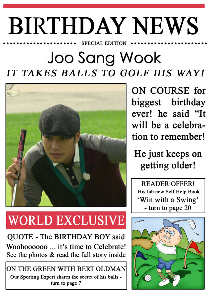 Golfing News Birthday Photo Upload Card - card made with Crafty Bob's Card Creator