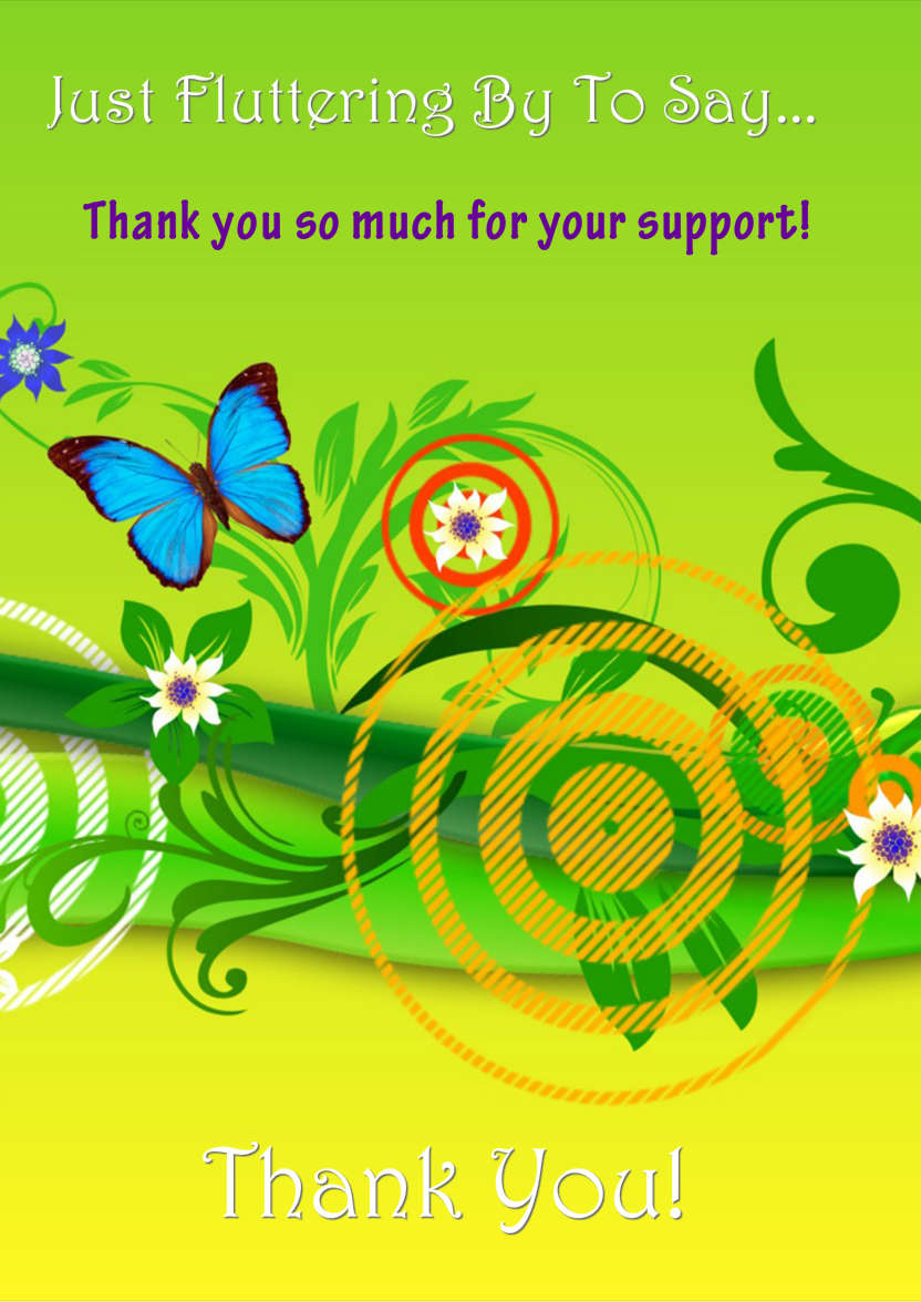Butterfly Arrangement Thank You Card Front - card made with Crafty Bob's Card Creator
