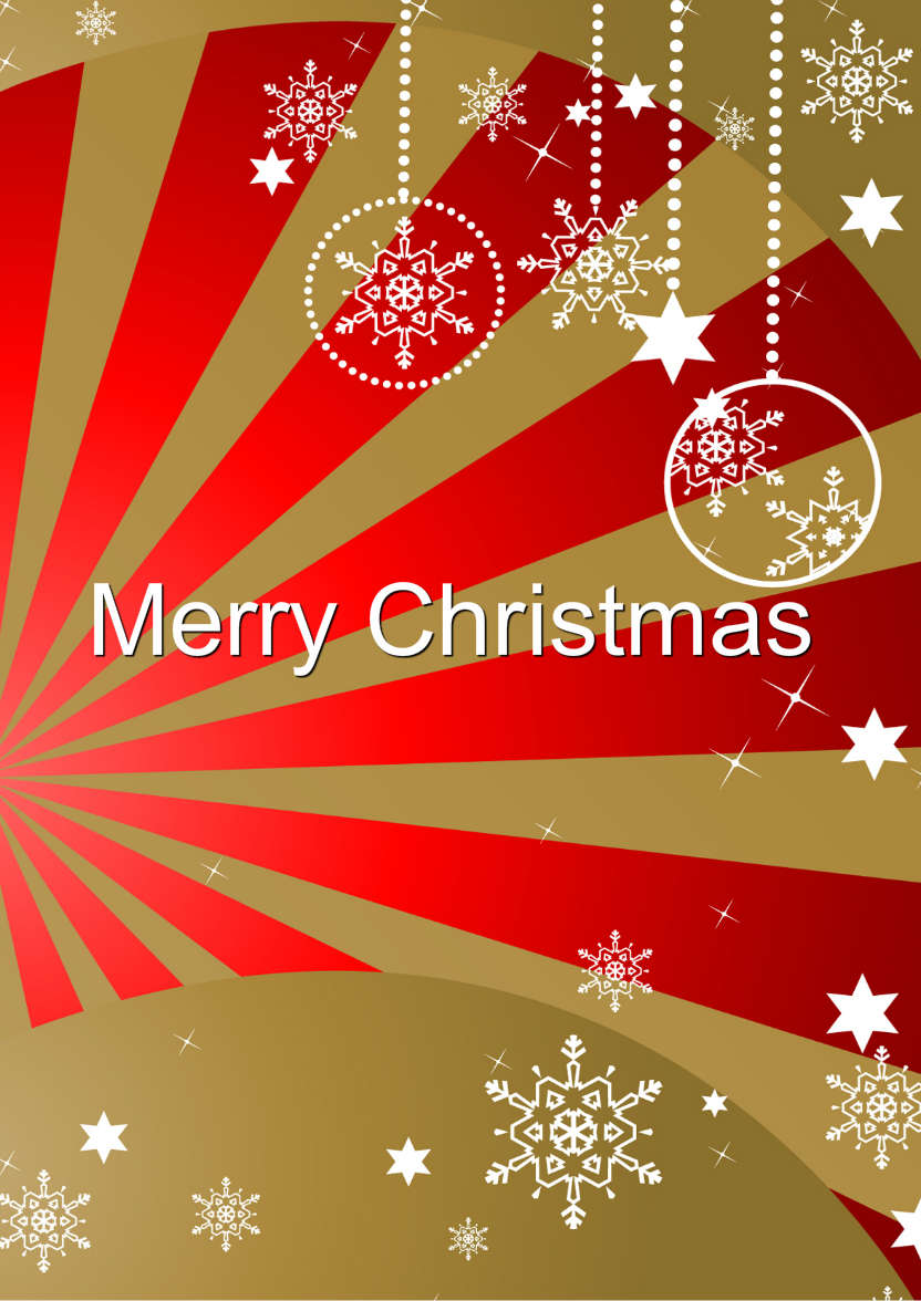 Gold and Red Ornate Snowflakes Christmas Card Front - card made with Crafty Bob's Card Creator