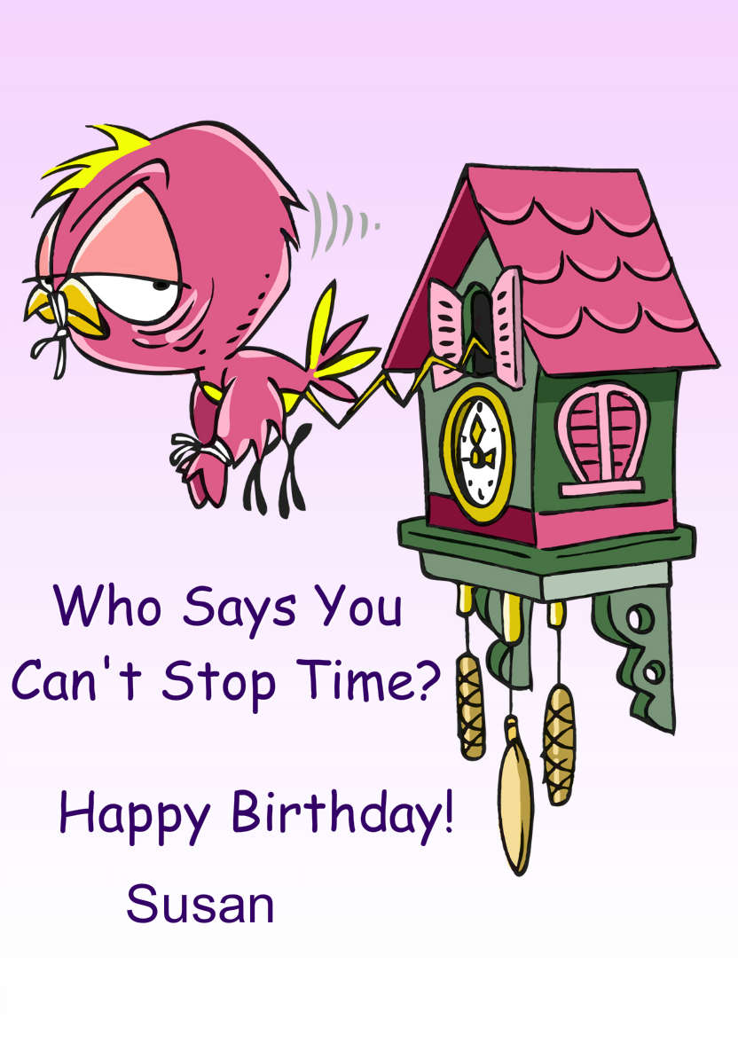 Cuckoo Clock Humorous Card - card made with Crafty Bob's Card Creator