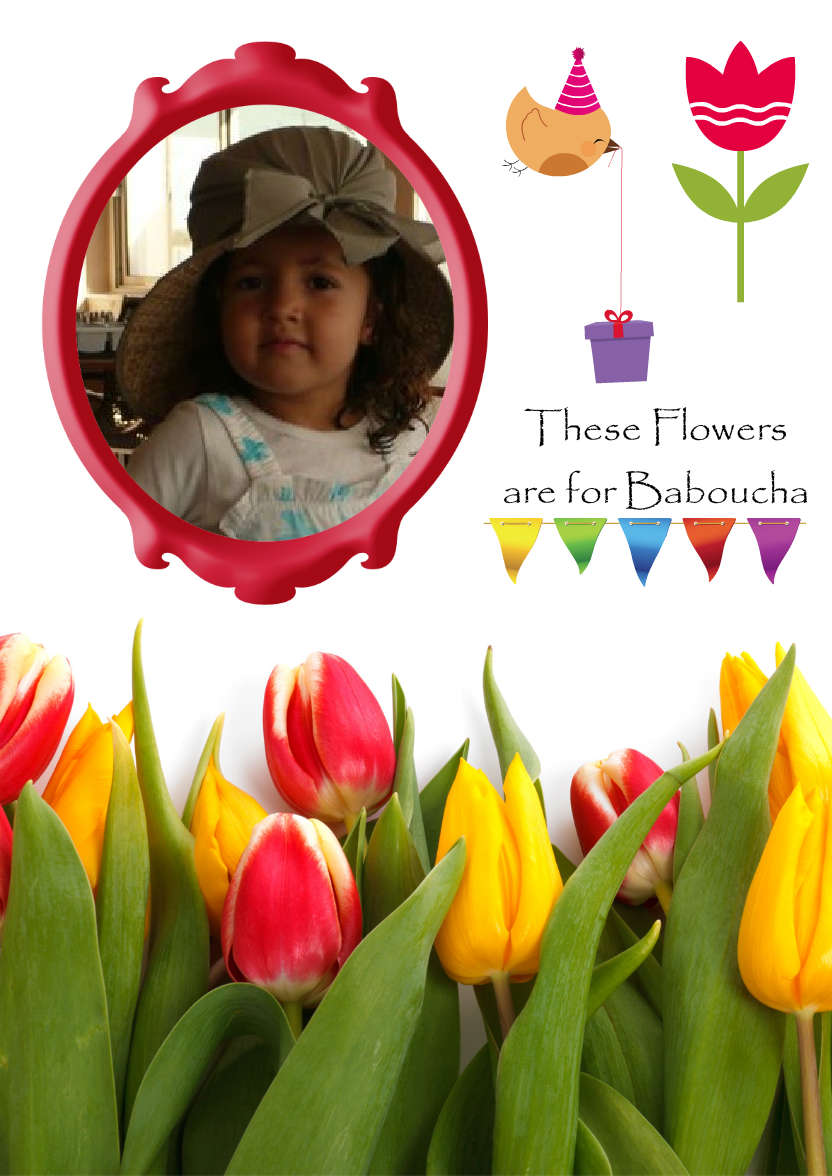 Tulip Frame Photo Card - card made with Crafty Bob's Card Creator