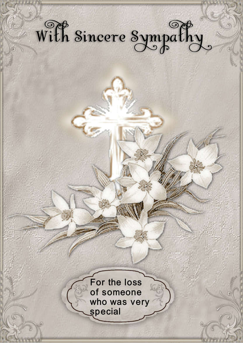 Cross and Floral Sympathy - card made with Crafty Bob's Card Creator