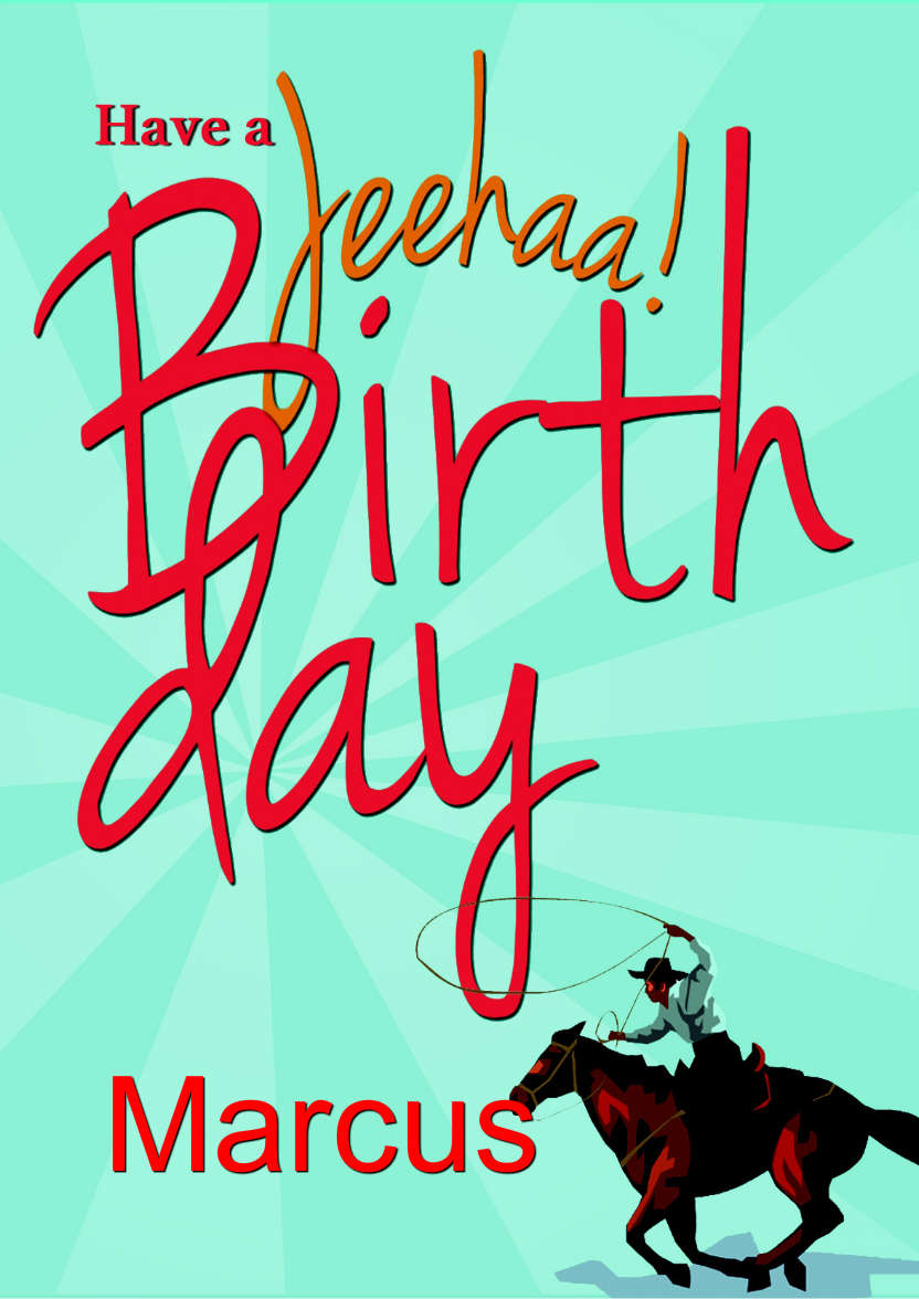 Cowboy Birthday Card - card made with Crafty Bob's Card Creator