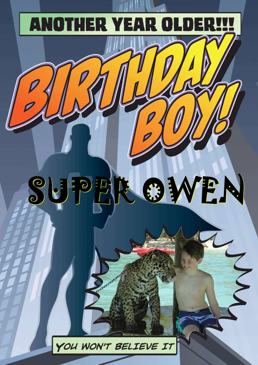 Birthday Boy - card made with Crafty Bob's Card Creator