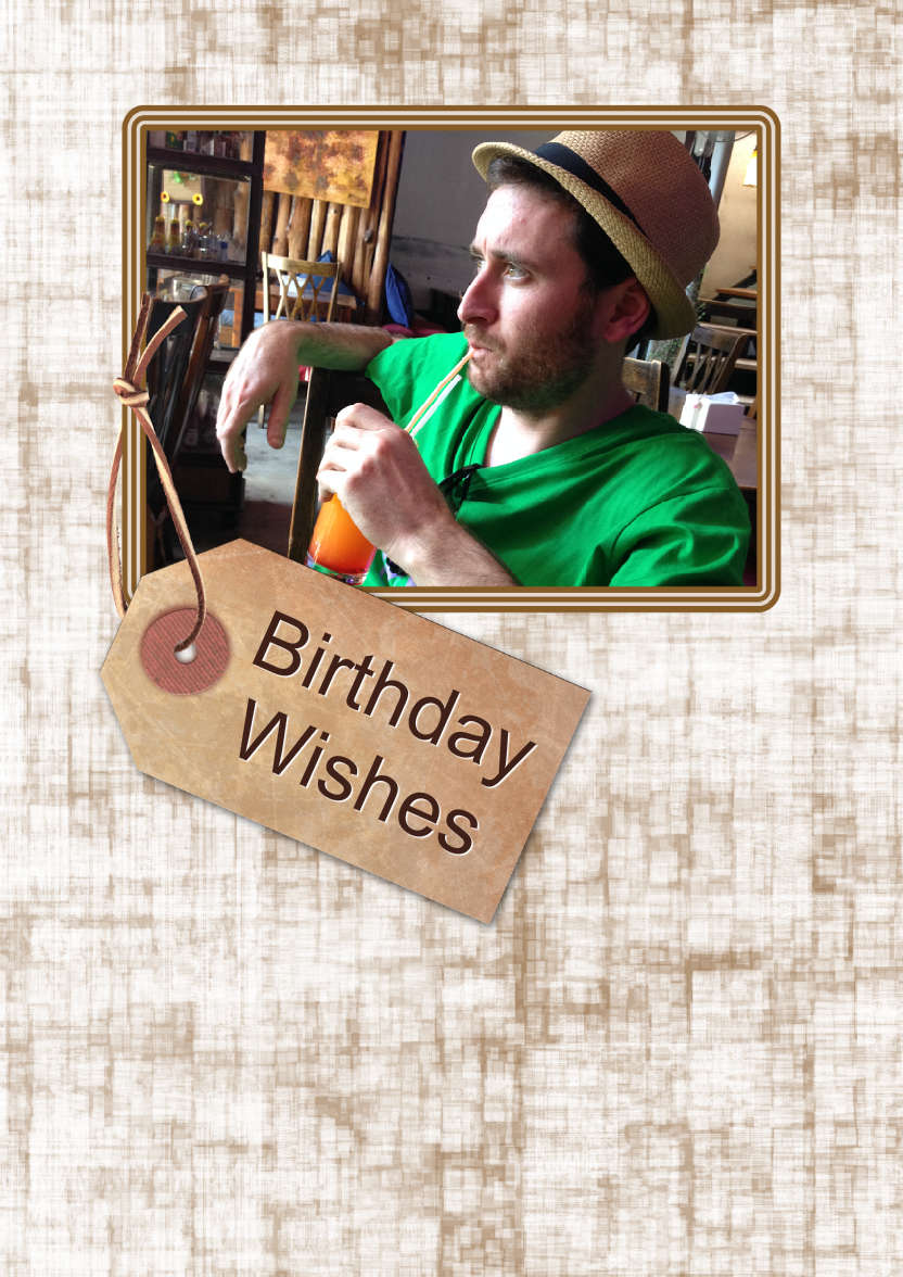 Old Tag Frame Photo Card - card made with Crafty Bob's Card Creator