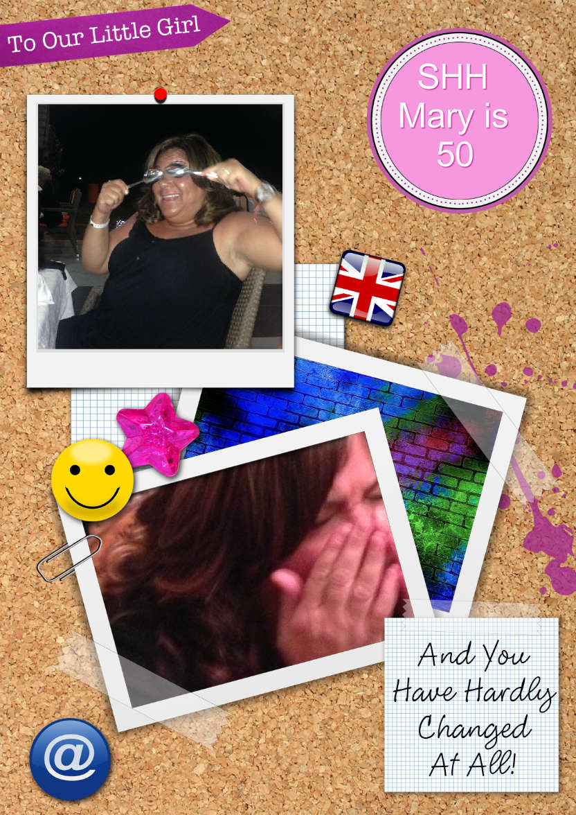 Birthday Noticeboard Photo Card Girl - card made with Crafty Bob's Card Creator
