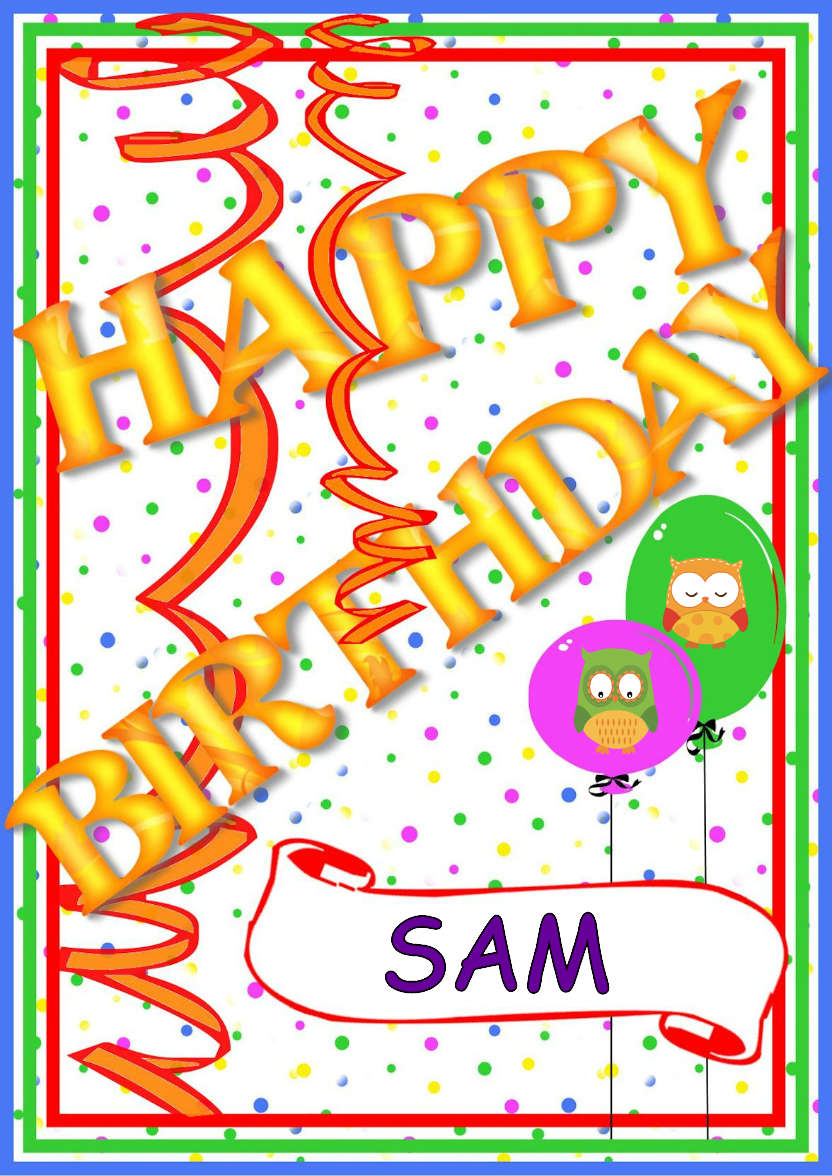Happy Birthday Streamers - card made with Crafty Bob's Card Creator
