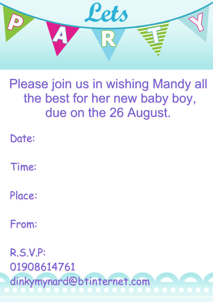 Lets Party Invitation - card made with Crafty Bob's Card Creator