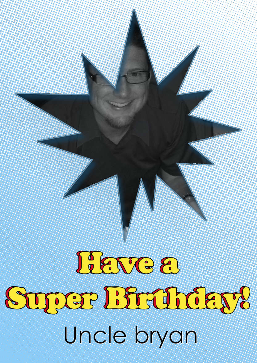 Super Birthday Photo Card - card made with Crafty Bob's Card Creator