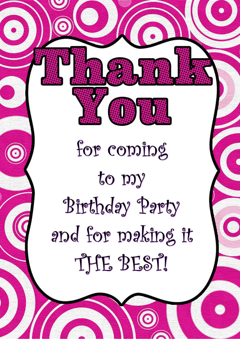 Retro Circles Thank You Card Front Pink - card made with Crafty Bob's Card Creator