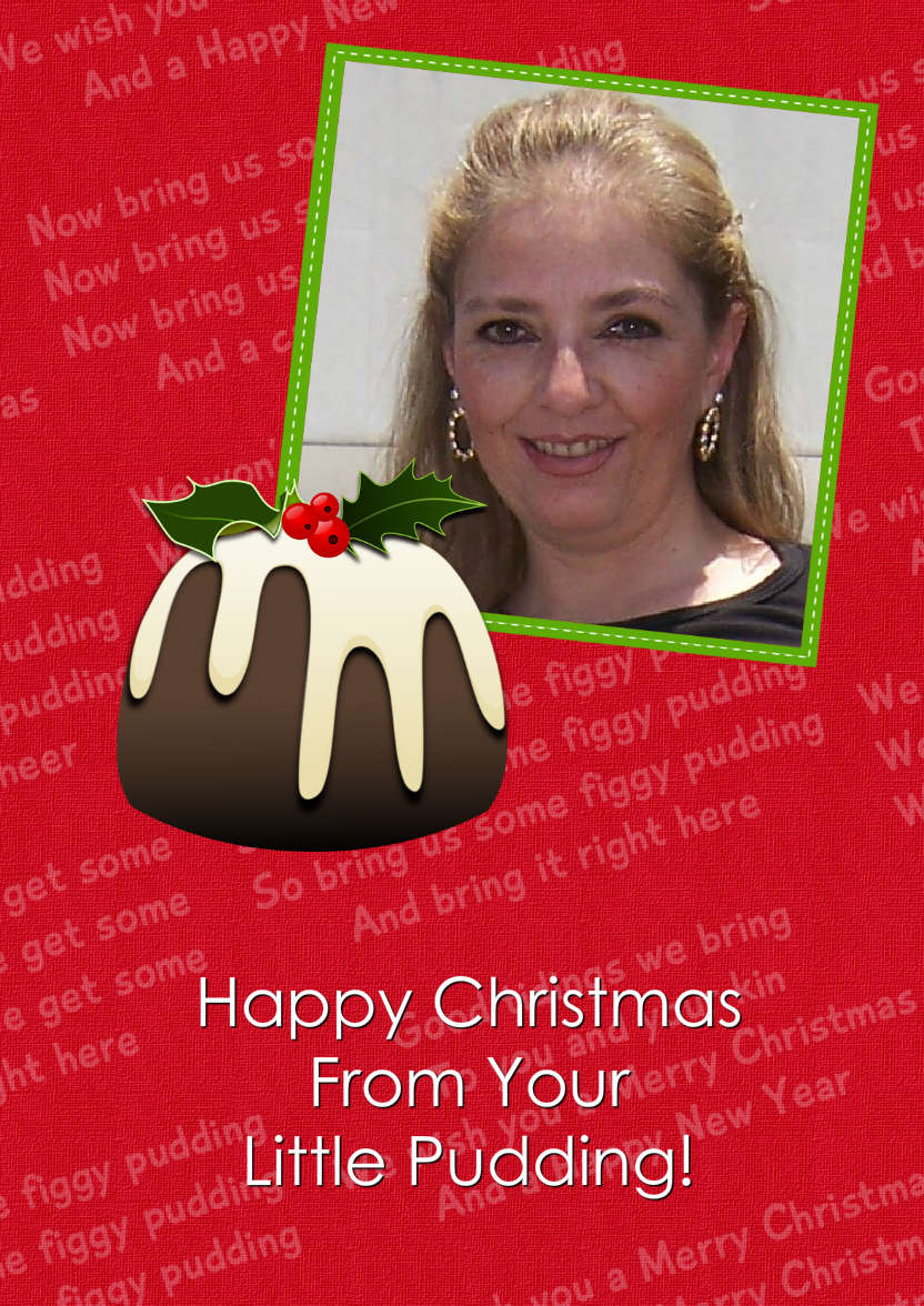 Christmas Figgy Pudding Photo Card - card made with Crafty Bob's Card Creator
