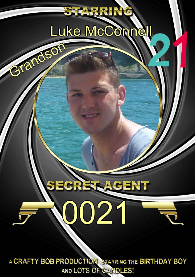 Spoof Secret Agent Photo Card - card made with Crafty Bob's Card Creator
