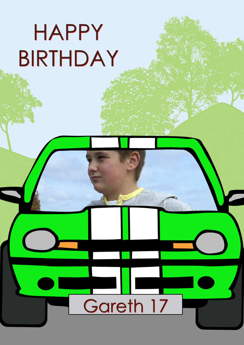 Boy Racer - card made with Crafty Bob's Card Creator