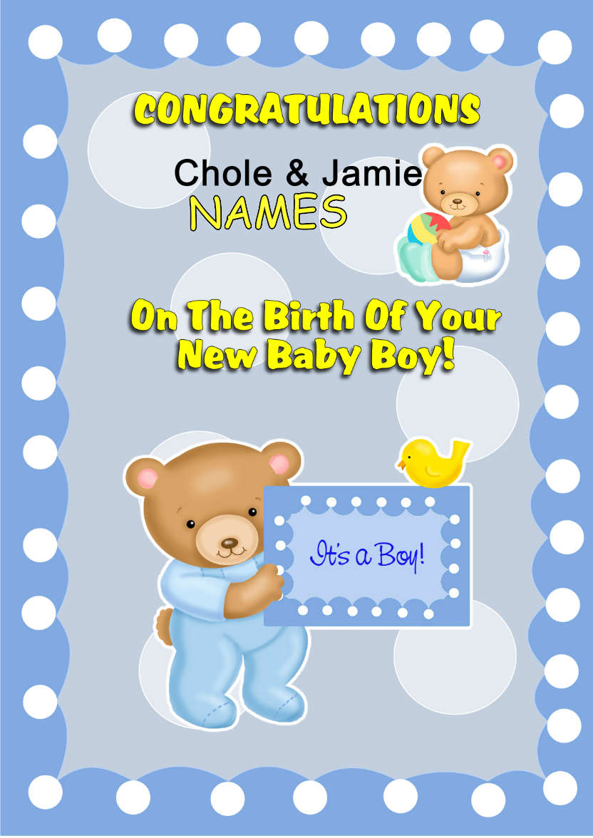 Baby Boy - card made with Crafty Bob's Card Creator