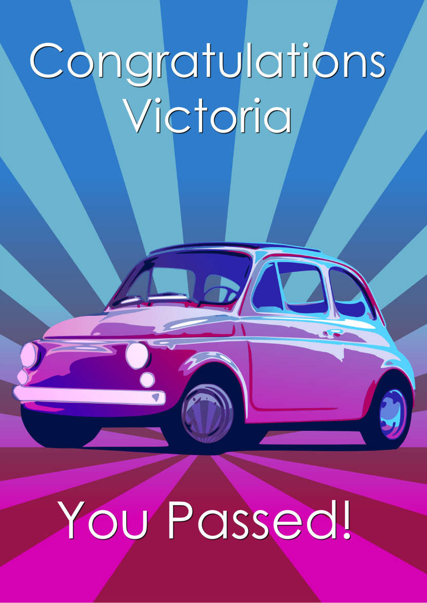 New Driver Card - card made with Crafty Bob's Card Creator