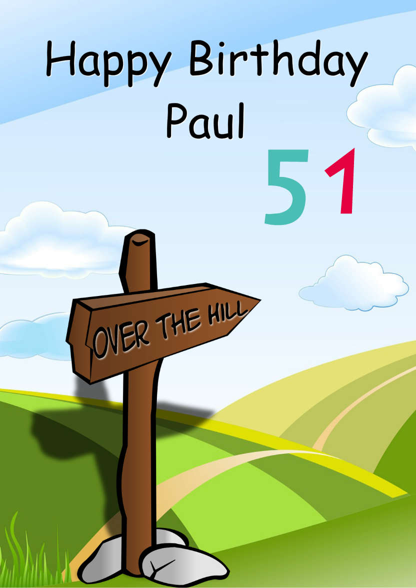 Over the Hill Birthday Card - card made with Crafty Bob's Card Creator