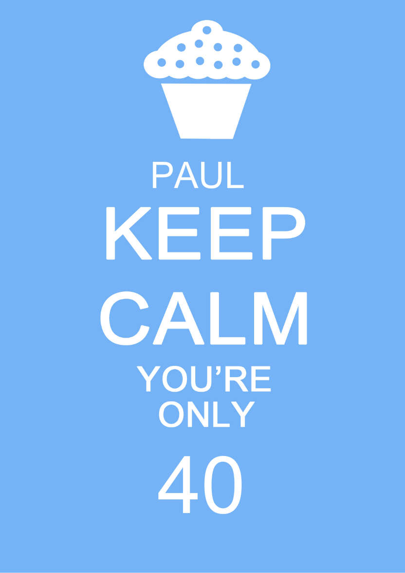 Keep Calm You're Only -  Blue - card made with Crafty Bob's Card Creator