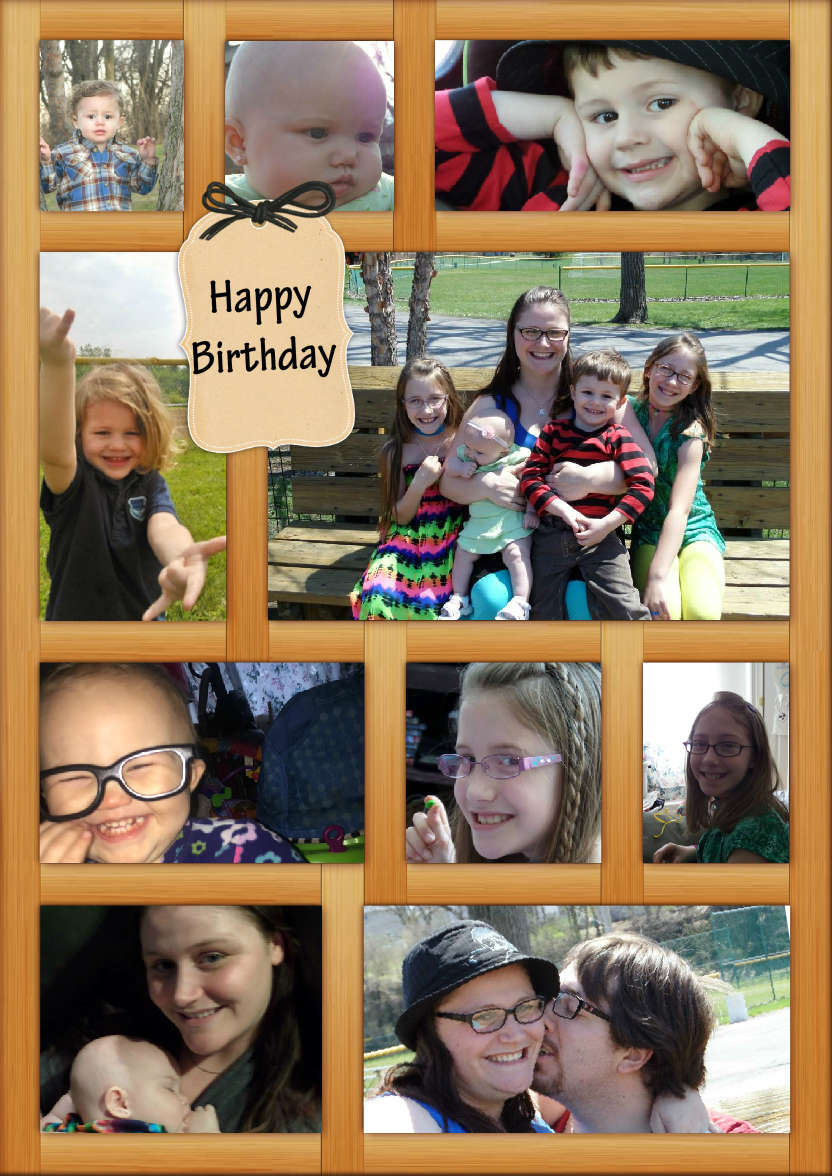 Wooden Collage Frame Card - card made with Crafty Bob's Card Creator