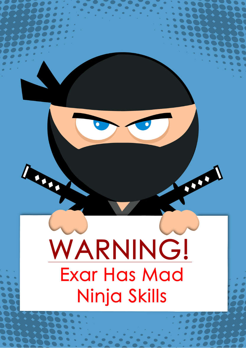 Ninja Warrior Card - card made with Crafty Bob's Card Creator
