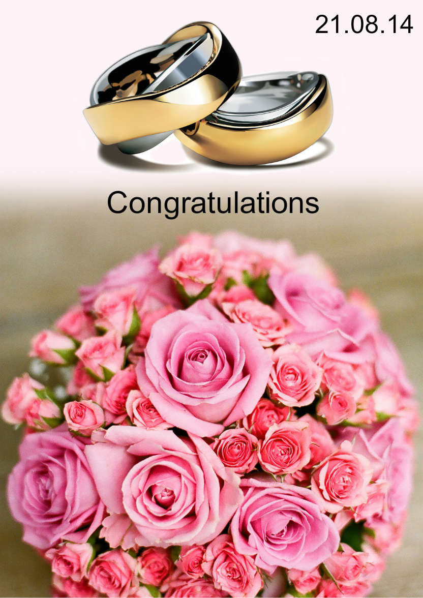 Wedding Rings and Bouquet - card made with Crafty Bob's Card Creator