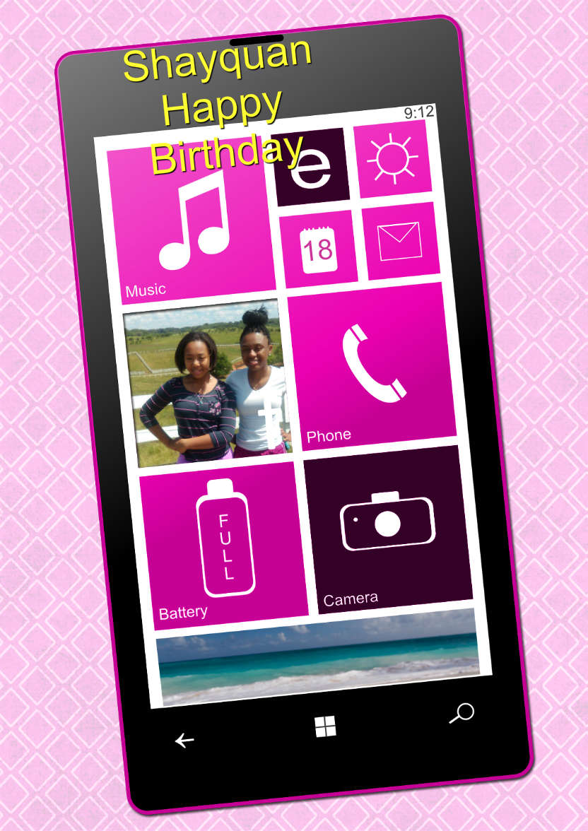 Smart Phone Card Female - card made with Crafty Bob's Card Creator