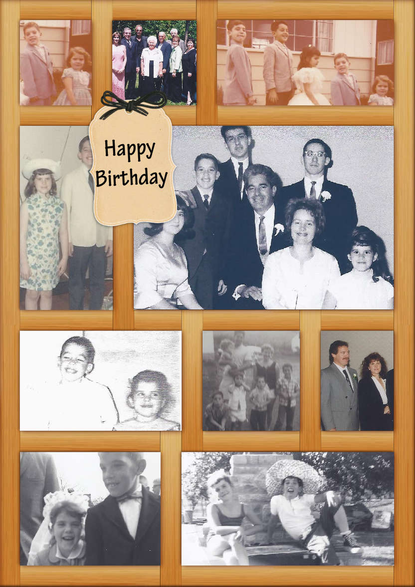 Wooden Collage Frame Card - card made with Crafty Bob's Card Creator