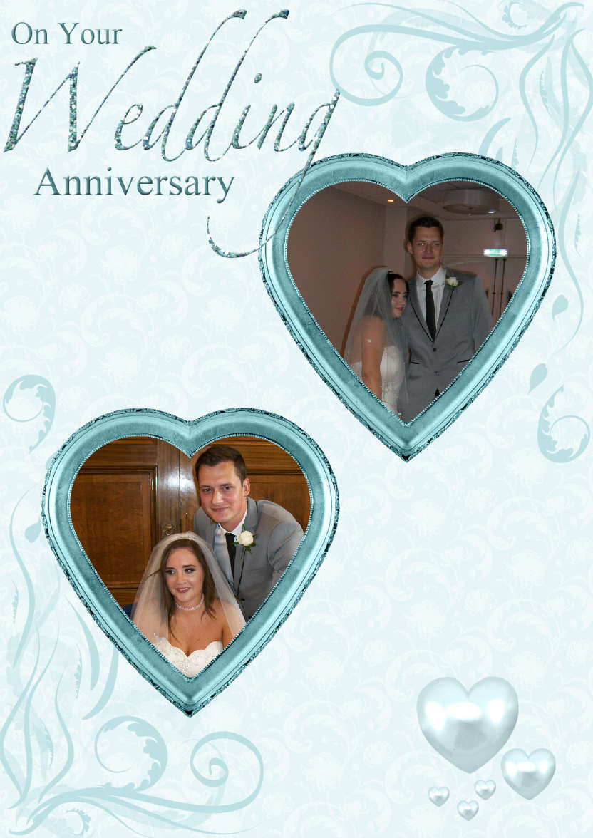 Wedding Anniversary Hearts Photo Card - card made with Crafty Bob's Card Creator