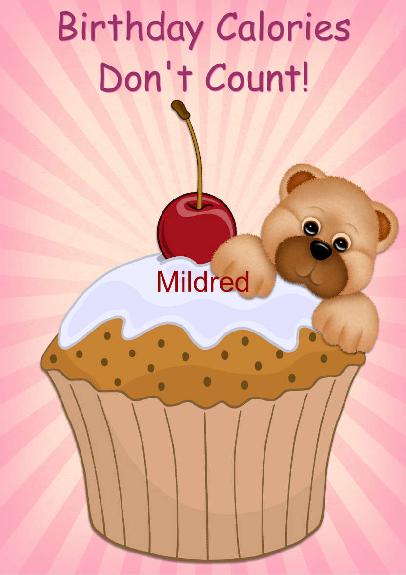Cupcake Bear - card made with Crafty Bob's Card Creator