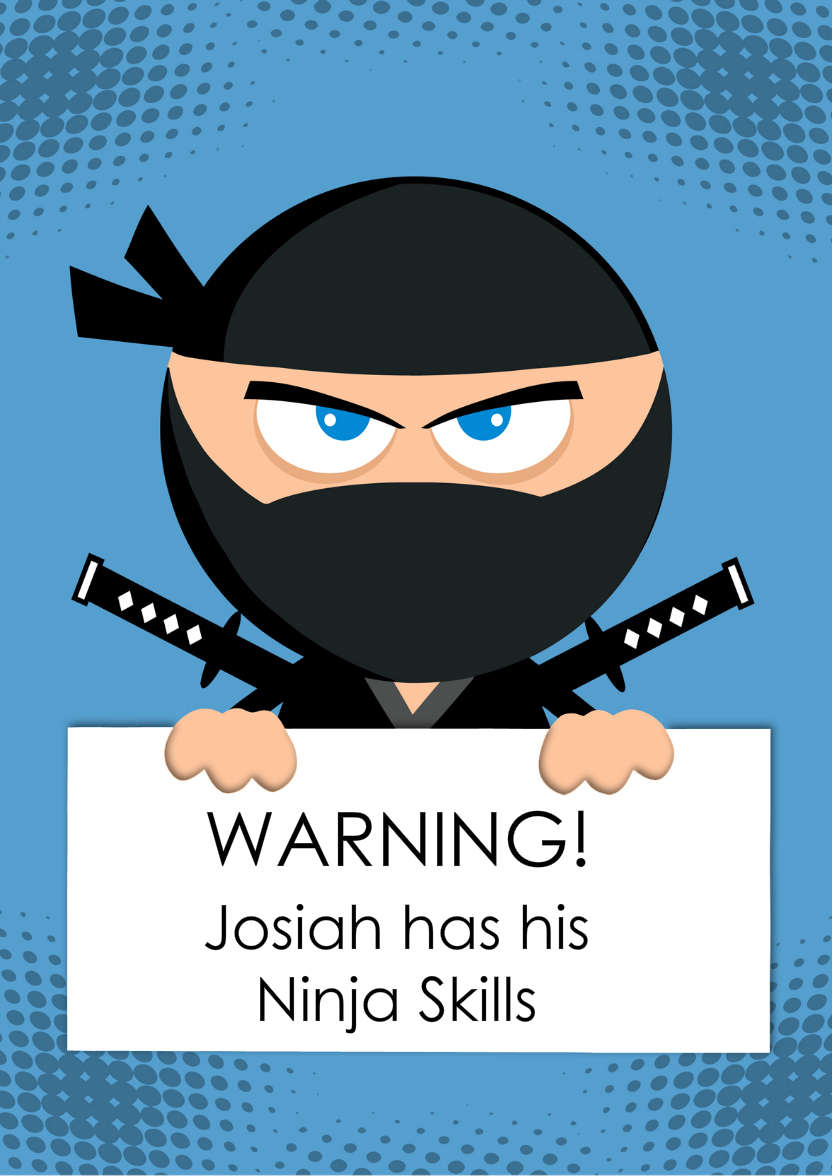 Ninja Warrior Card - card made with Crafty Bob's Card Creator