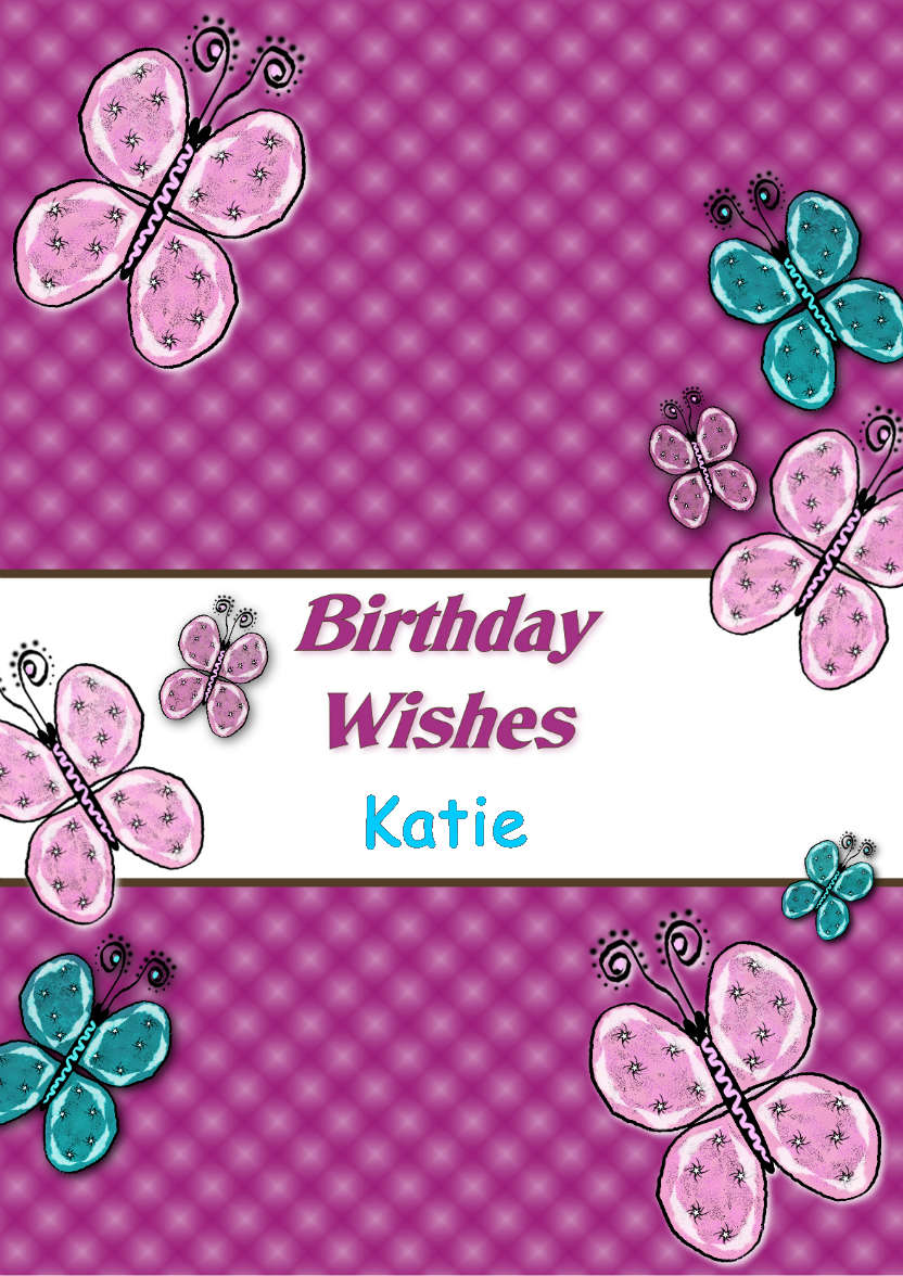 Beautiful Butterflies Birthday Card - card made with Crafty Bob's Card Creator