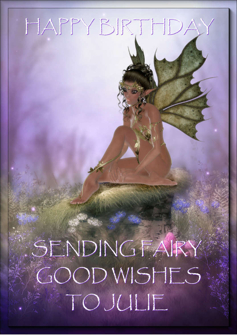 Thoughtful Fairy on a Hill - card made with Crafty Bob's Card Creator