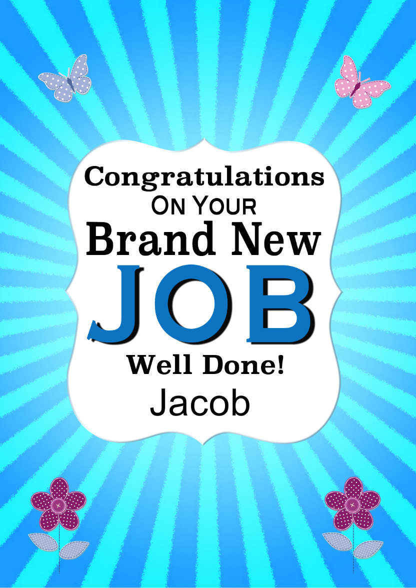 New Job Card - card made with Crafty Bob's Card Creator