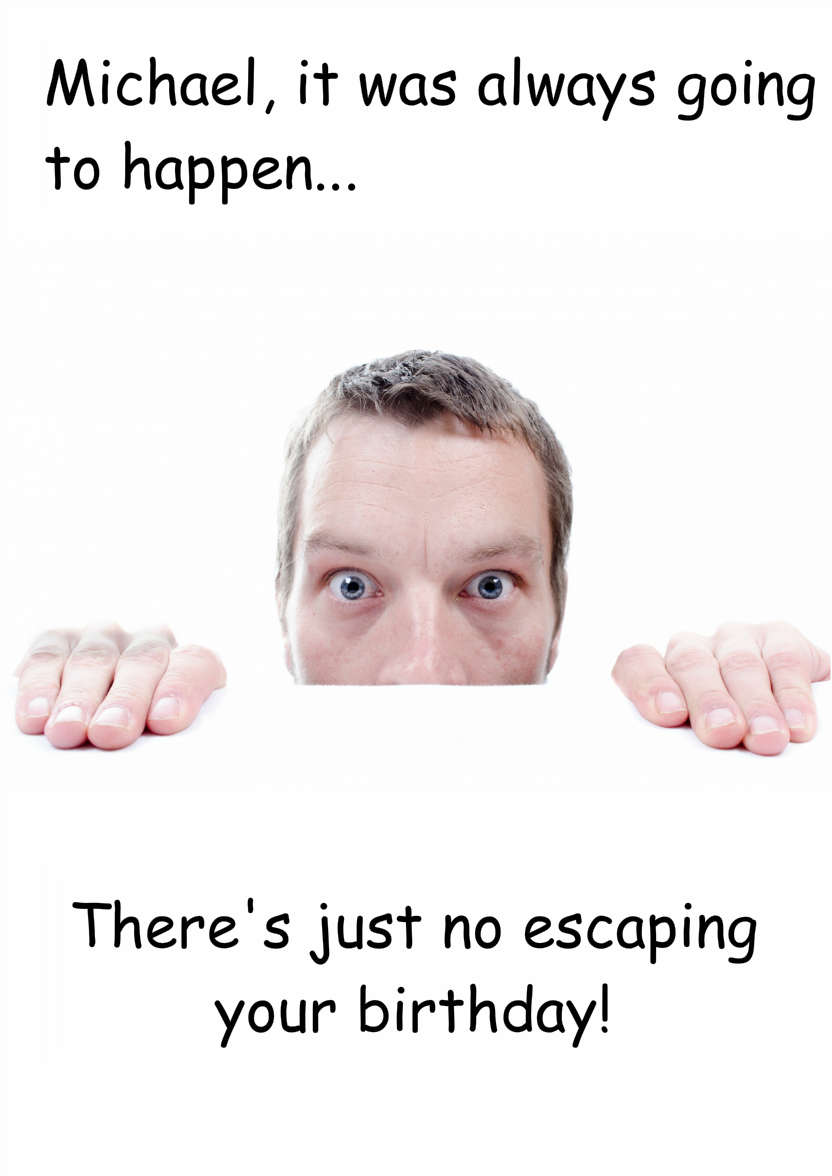 Frightened Man Humorous Card Front - card made with Crafty Bob's Card Creator