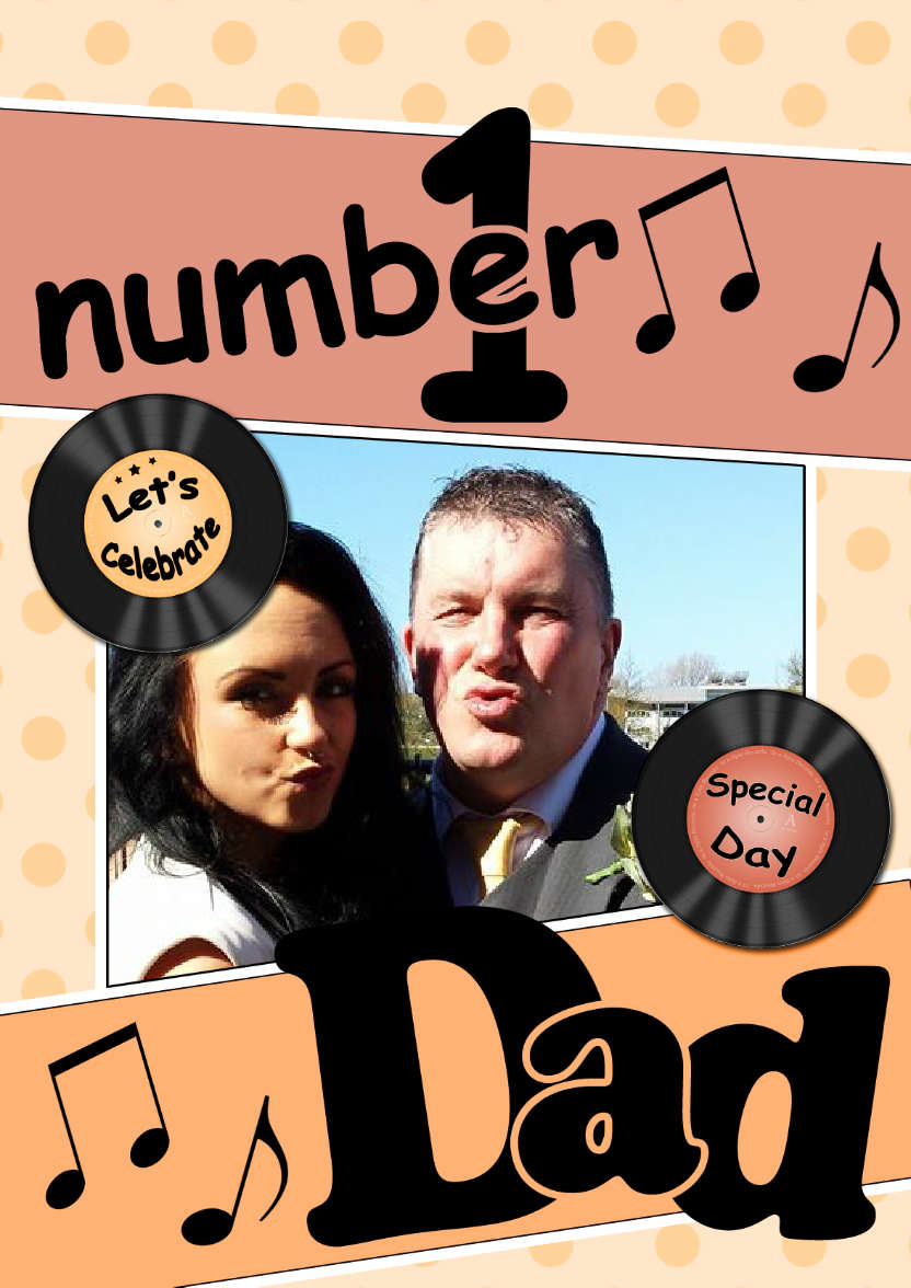 No 1 Dad Record Photo Upload Card - card made with Crafty Bob's Card Creator
