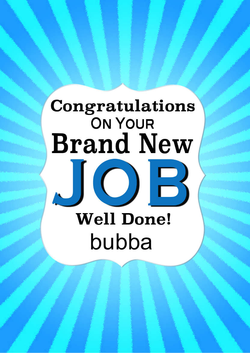 New Job Card - card made with Crafty Bob's Card Creator