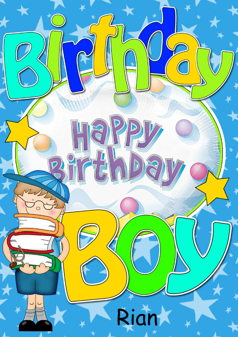 Birthday Boy Photo Upload Card - card made with Crafty Bob's Card Creator