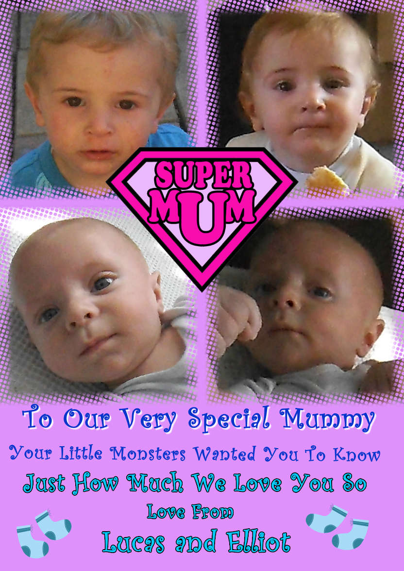 Super Mum Multi Photo Card - card made with Crafty Bob's Card Creator