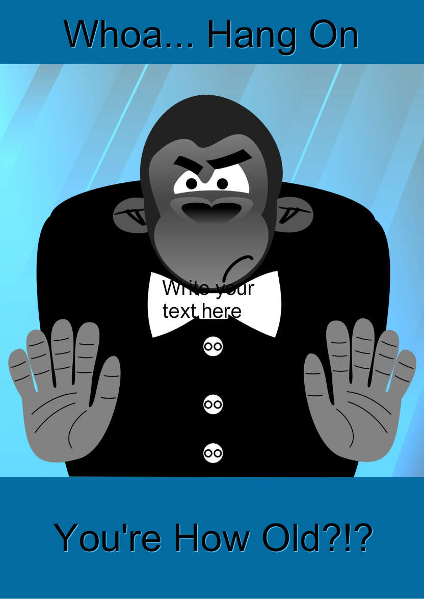 Grumpy Gorilla Humorous Card - card made with Crafty Bob's Card Creator