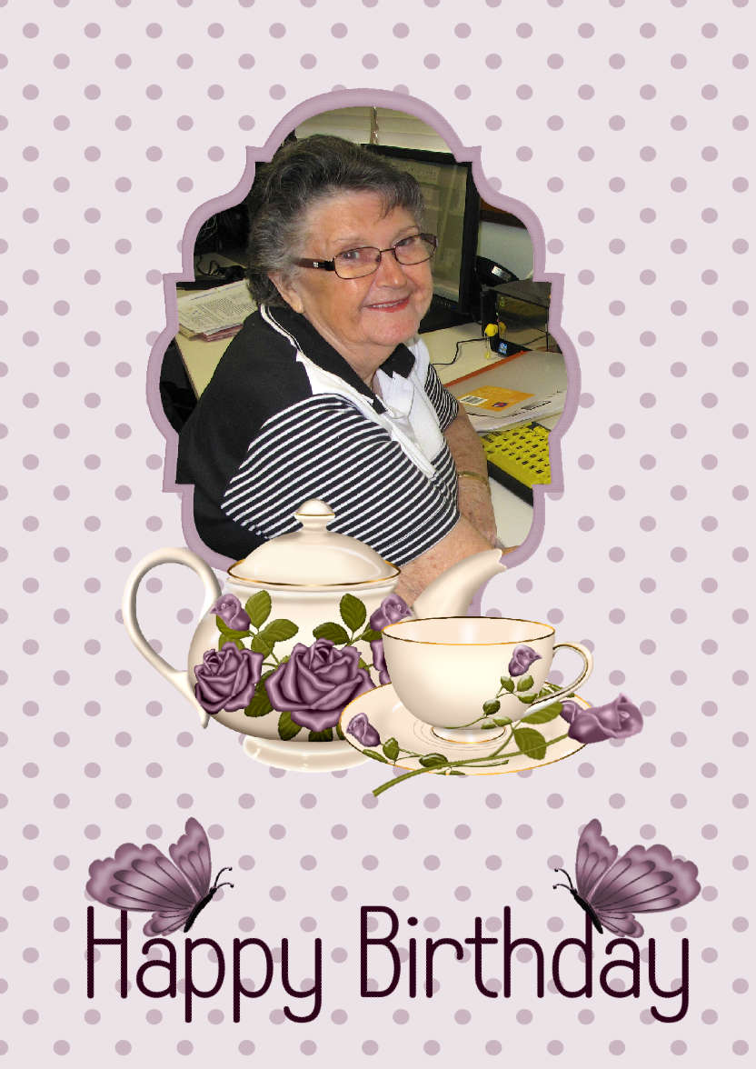 Birthday Tea Time - card made with Crafty Bob's Card Creator