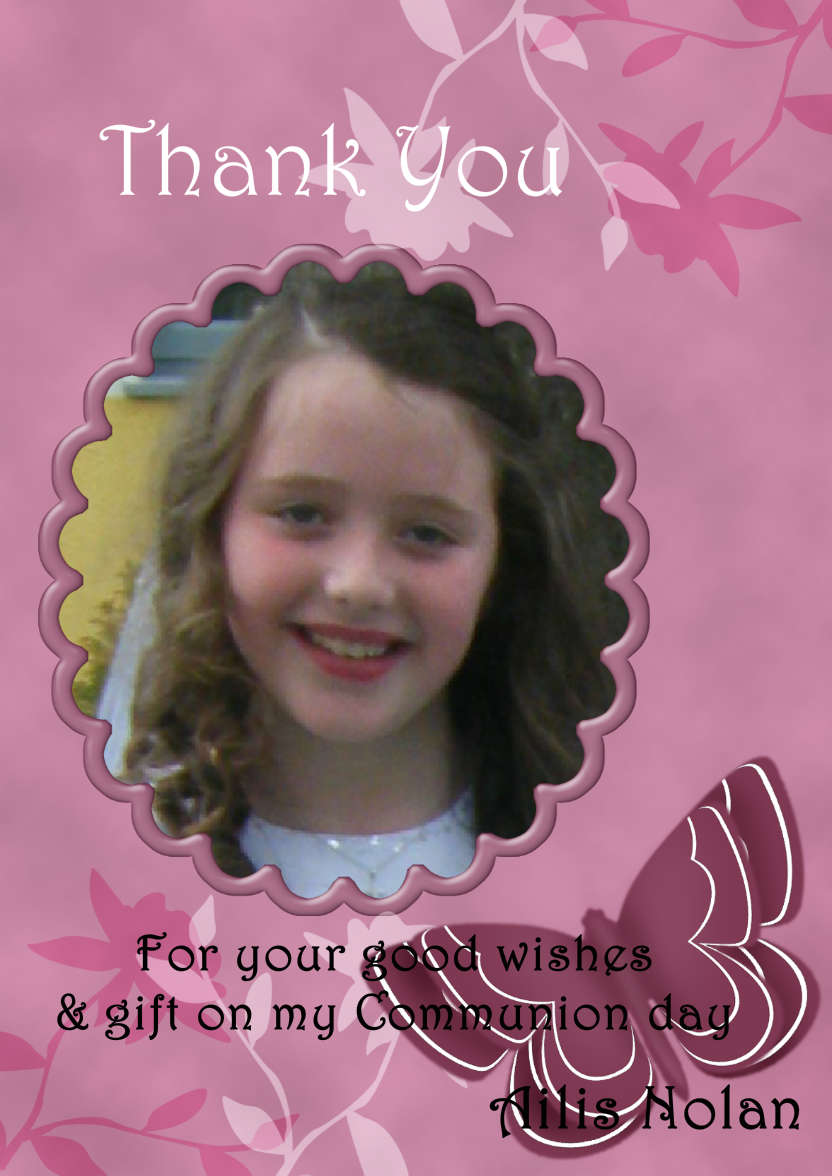 Thank You - Butterfly and Flowers - card made with Crafty Bob's Card Creator