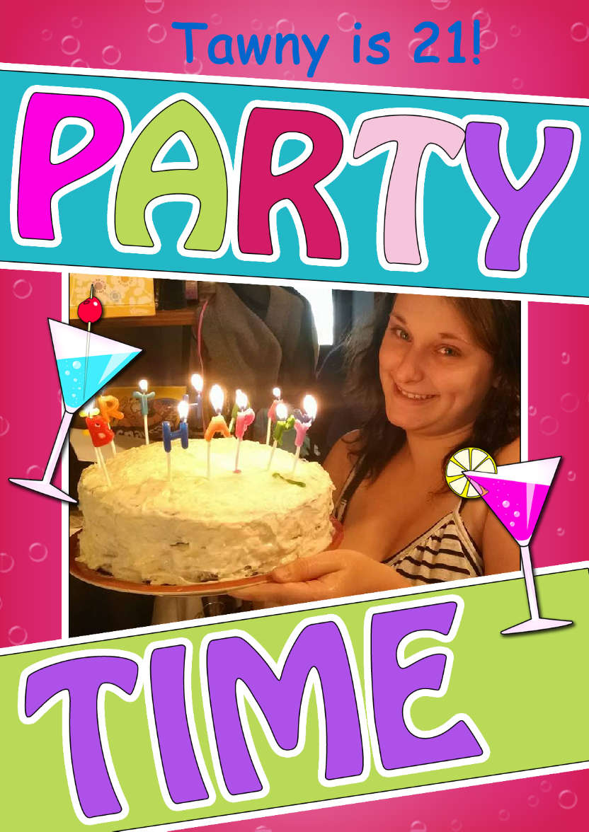 Party Time Cocktails Birthday Photo Upload Card - card made with Crafty Bob's Card Creator