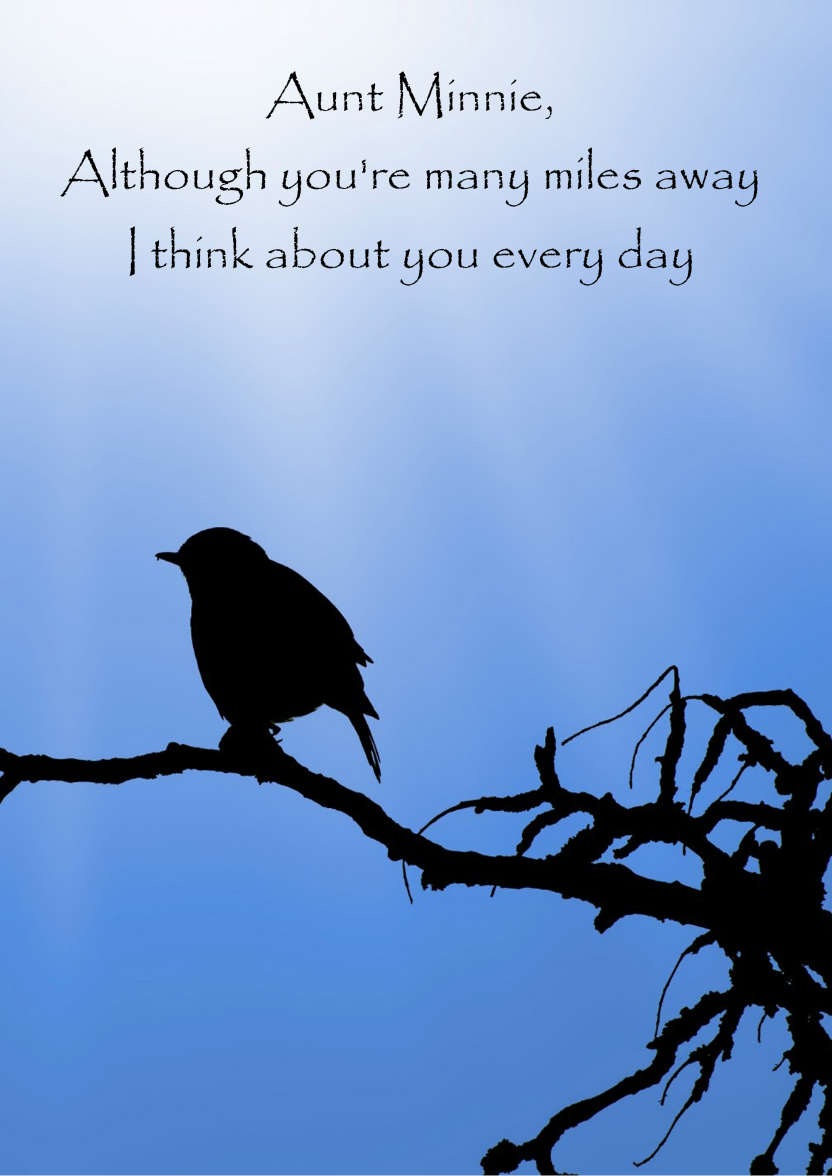 Silhouette Bird on a Branch - card made with Crafty Bob's Card Creator