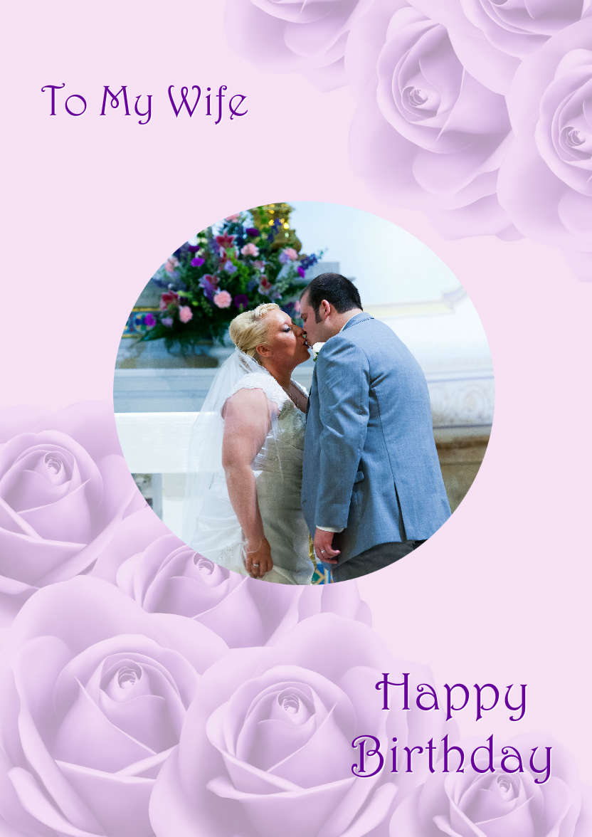 Purple Roses Background - card made with Crafty Bob's Card Creator